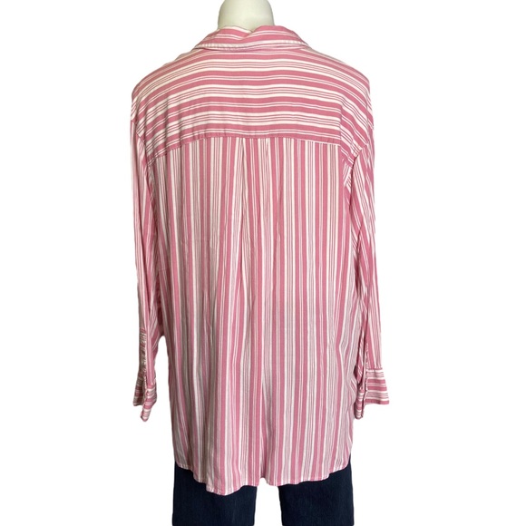 torrid Pink & White Striped Tie-Front Button Down Shirt - Picture 10 of 15